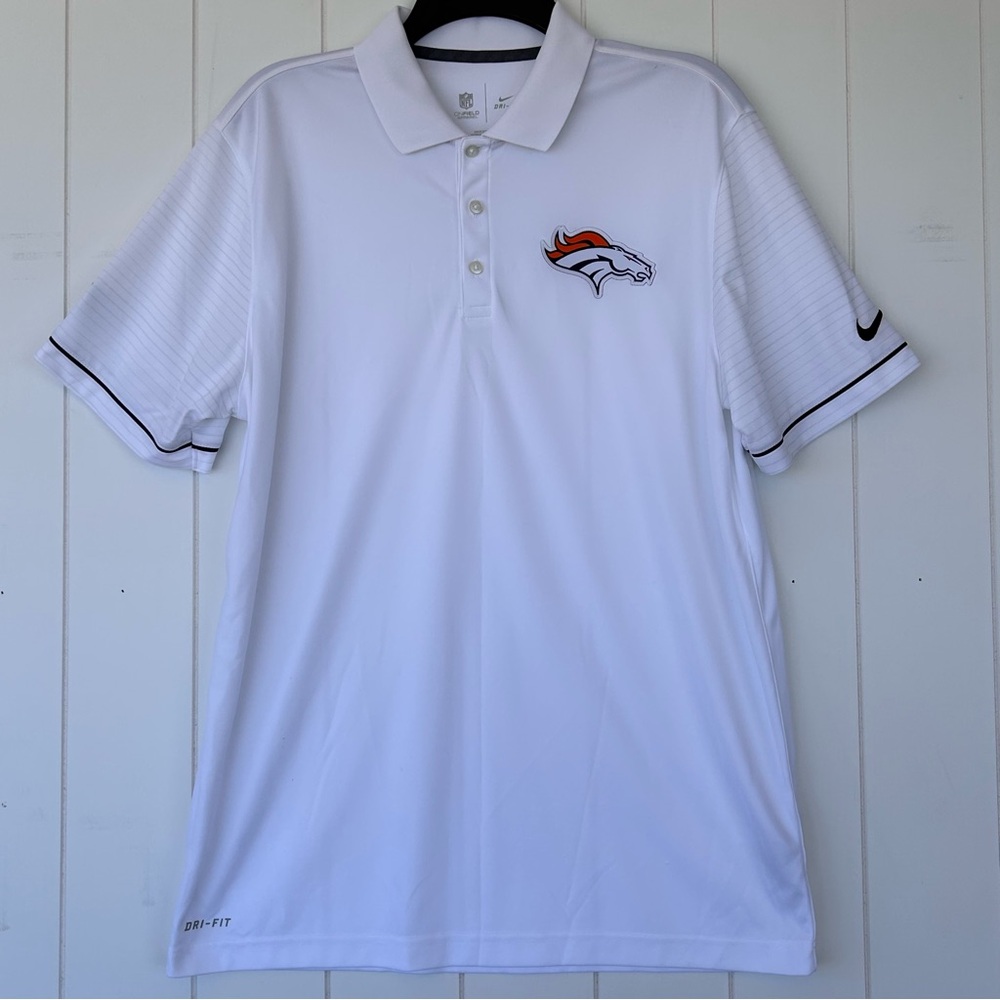 Nike NFL On Field Apparel Denver Broncos Polo Shirt Dri Fit‎ Size Large